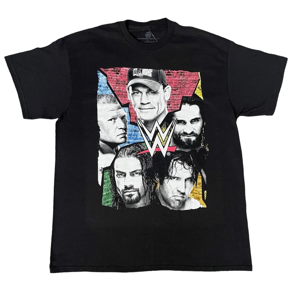 WWE 2016 John Cena Brock Lesnar Wrestling Black T-Shirt Men's Size‎ L - NWT